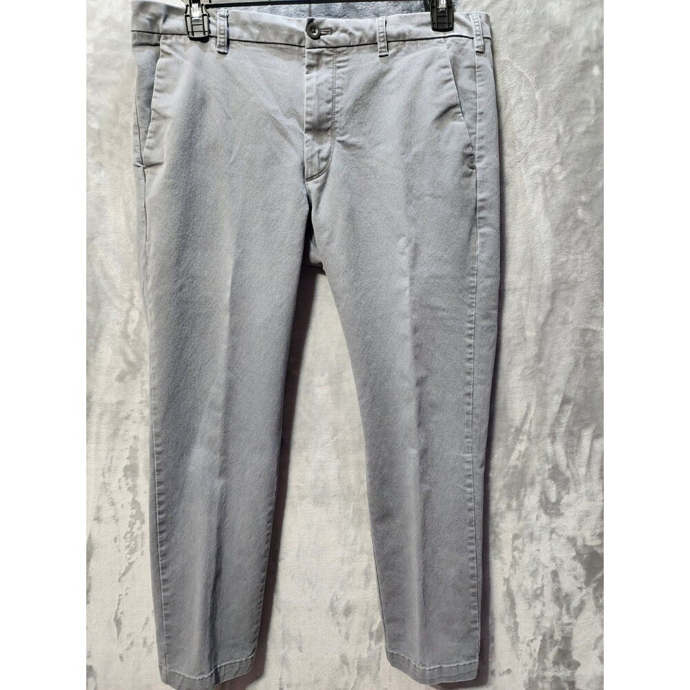 Izod Khaki Chino Pants Mens Gray Denim Like 36x30 Classic Preppy Athletic